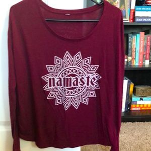 Bella burgundy NAMASTE yoga top